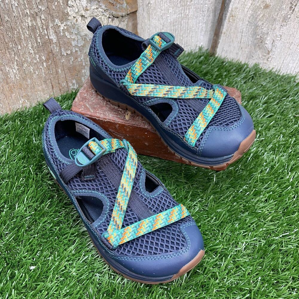 CHACO Odyssey Youth 3 Navy Green Sport Water Sandals